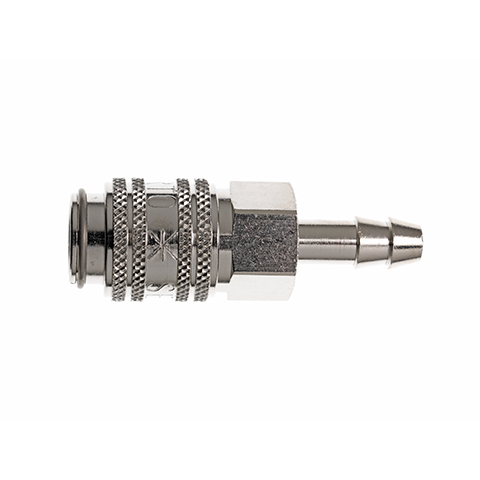 17011395 Coupling - Double Shut-off - Hose Barb Double shut-off quick coupler (KB serie) On the double shut-off systems, after disconnection, the flow stops both in the coupling and in the plug. The medium remains in the hose in both connecting lines, the pressure is held constant and will not be released.