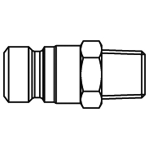 45671870 Nippel - Enkel Afsluitend - Buitendraad Enkel afsluitende ( single shut-off) snelkoppelingen werken zonder klep in de nippel. De doorstroming wordt gestagneerd zodra de verbinding wordt verbroken. (Rectus SF series)