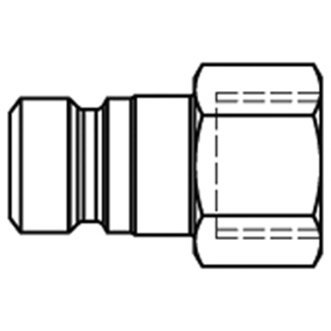 45671910 Nippel - Enkel Afsluitend - Binnendraad Enkel afsluitende ( single shut-off) snelkoppelingen werken zonder klep in de nippel. De doorstroming wordt gestagneerd zodra de verbinding wordt verbroken. (Rectus SF series)