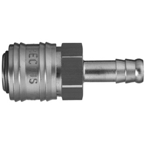 46106500 Coupling - Double Shut-off - Hose Barb Double shut-off quick coupler (KB serie) On the double shut-off systems, after disconnection, the flow stops both in the coupling and in the plug. The medium remains in the hose in both connecting lines, the pressure is held constant and will not be released.