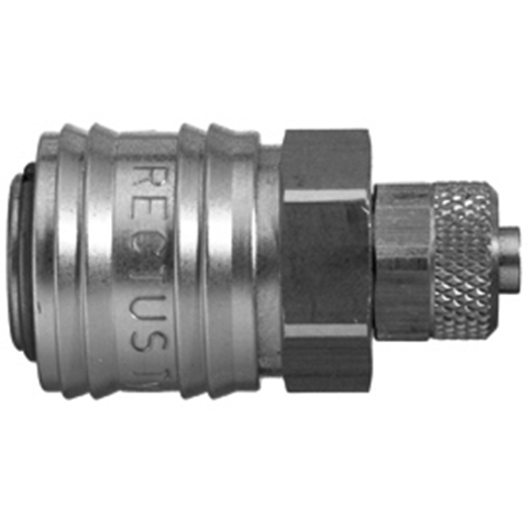 46110500 Coupling - Double Shut-off - Plastic Hose Connection Double shut-off quick coupler (KB serie) On the double shut-off systems, after disconnection, the flow stops both in the coupling and in the plug. The medium remains in the hose in both connecting lines, the pressure is held constant and will not be released.