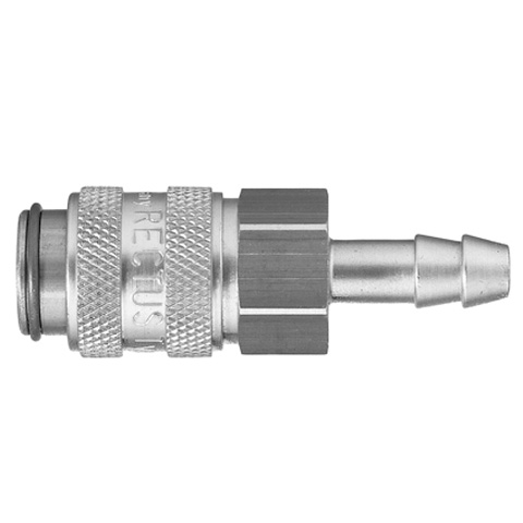 46553070 Coupling - Double Shut-off - Hose Barb Double shut-off quick coupler (KB serie) On the double shut-off systems, after disconnection, the flow stops both in the coupling and in the plug. The medium remains in the hose in both connecting lines, the pressure is held constant and will not be released.