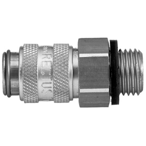 47360300 Coupling - Dry Break - Male Thread Double shut-off quick couplings with flatsealing or dry-break system for leak-free design. (KL series). On the coupling and plug, our leak-free coupling systems have valves that build up no dead-space volume. As such, when the connection is broken, no drops of the medium being channelled are able to escape. This variant is especially suitable for transporting aggressive media or in sensitive environments like in cleanrooms.