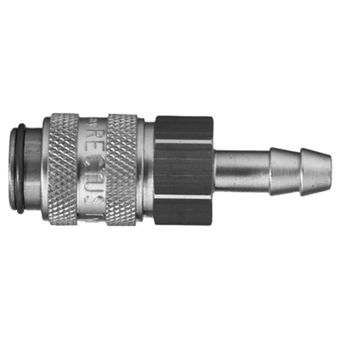 47363235 Coupling - Dry Break - Hose Barb Double shut-off quick couplings with flatsealing or dry-break system for leak-free design. (KL series). On the coupling and plug, our leak-free coupling systems have valves that build up no dead-space volume. As such, when the connection is broken, no drops of the medium being channelled are able to escape. This variant is especially suitable for transporting aggressive media or in sensitive environments like in cleanrooms.