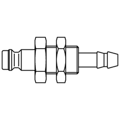 48831195 Nippel - Enkel Afsluitend - Schotbevestiging Enkel afsluitende ( single shut-off) snelkoppelingen werken zonder klep in de nippel. De doorstroming wordt gestagneerd zodra de verbinding wordt verbroken. (Rectus SF series)