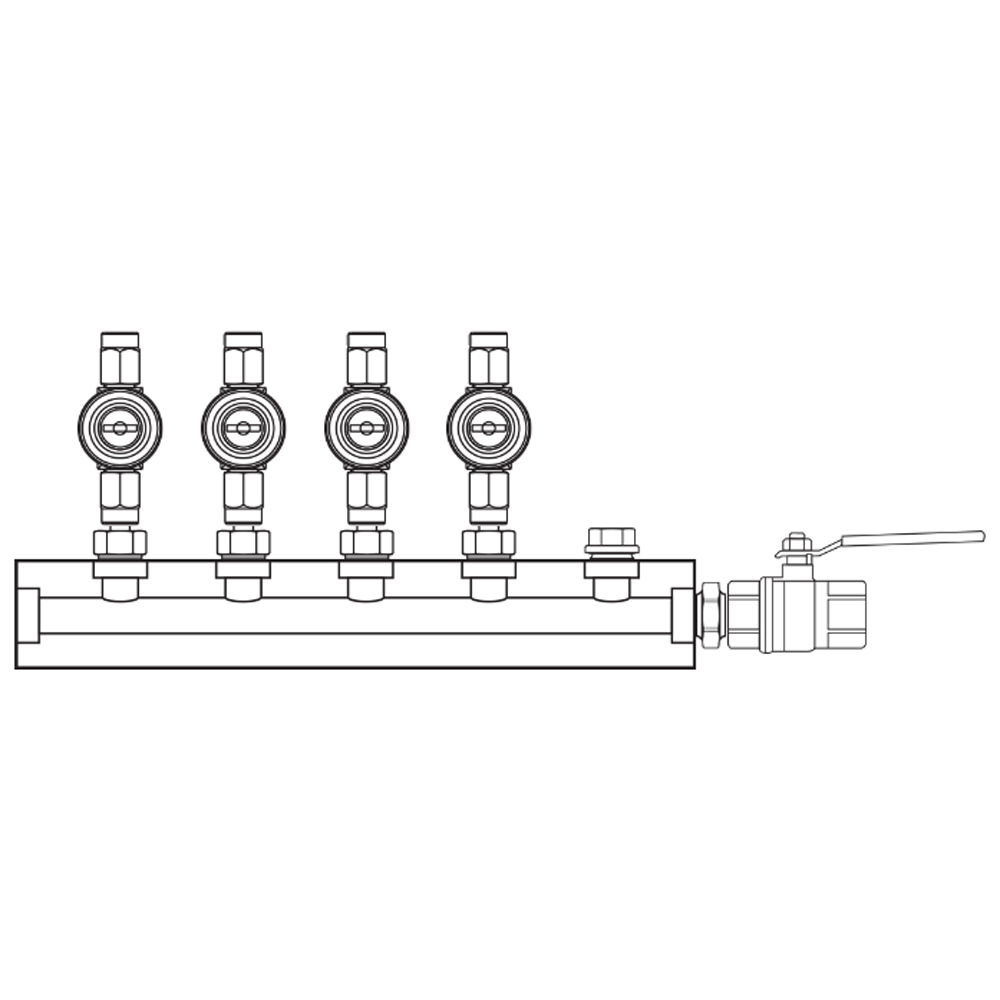 M1042002 Verdeelblokken Messing