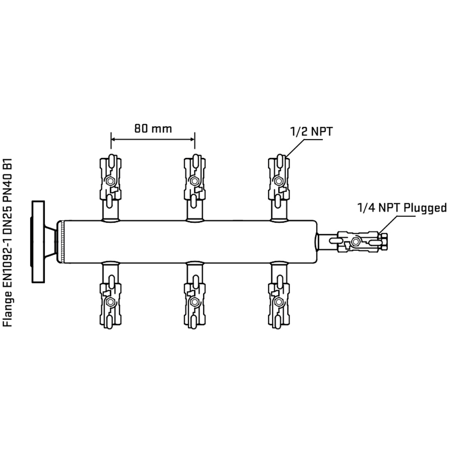 M506A010320 Manifolds Stainless Steel Double Sided