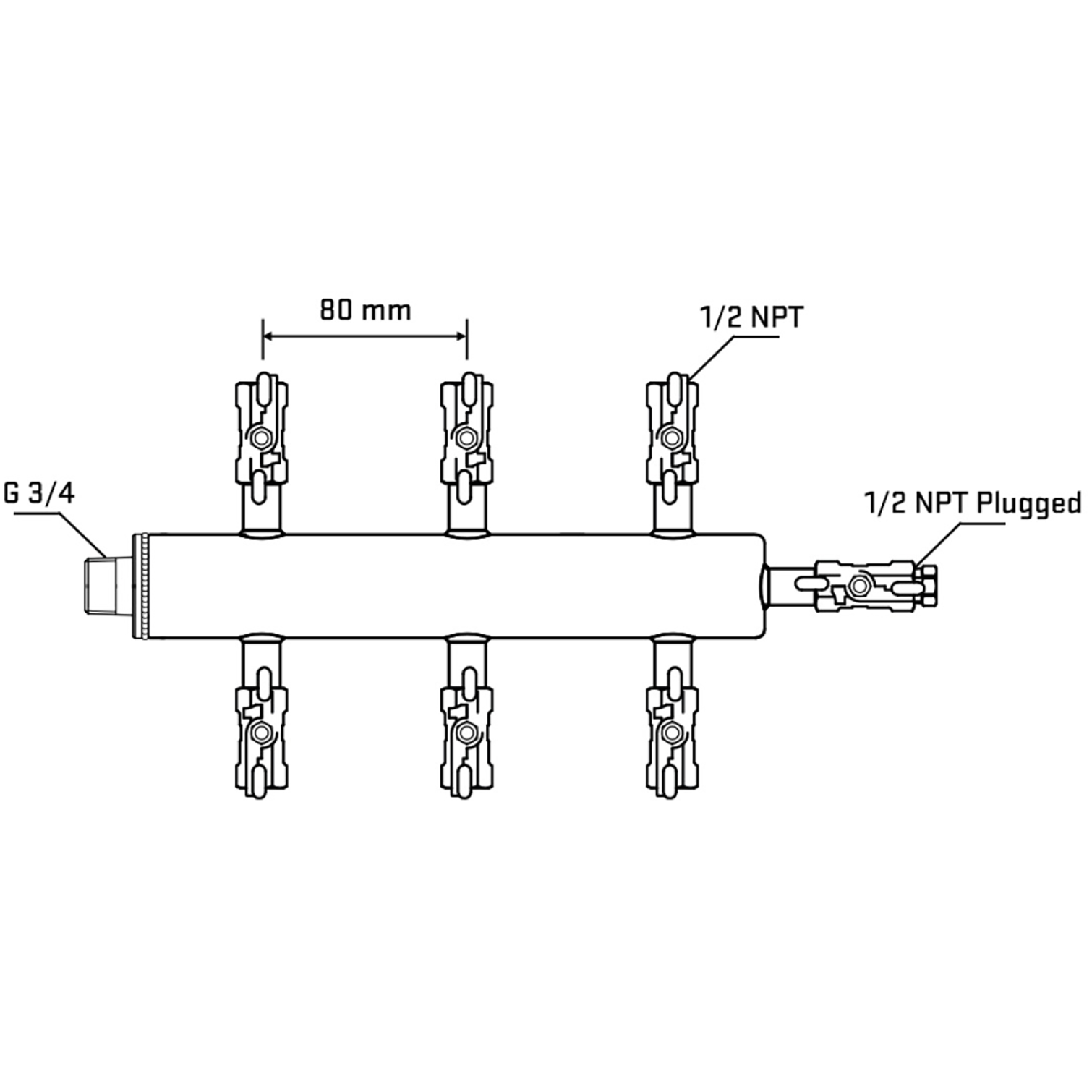 M506A010410 Manifolds Stainless Steel Double Sided