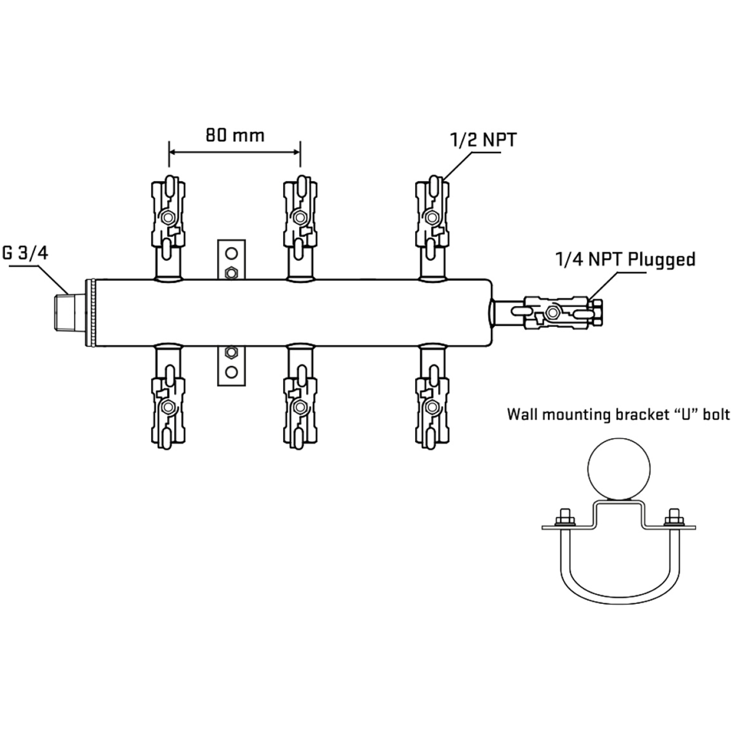 M506A010421 Manifolds Stainless Steel Double Sided