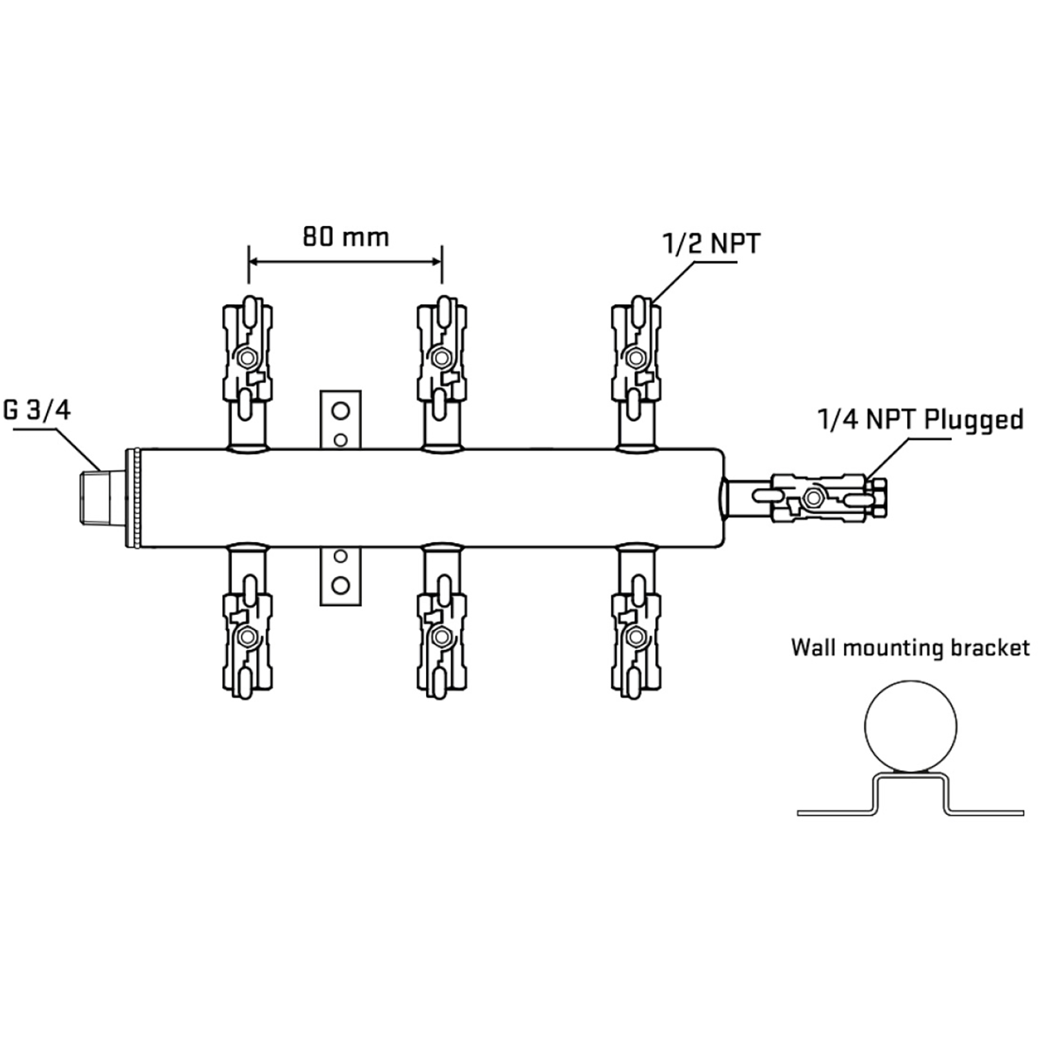 M506A010422 Manifolds Stainless Steel Double Sided