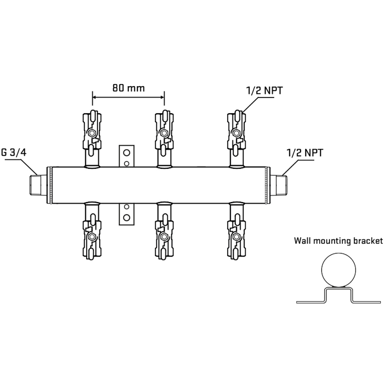 M506A010432 Manifolds Stainless Steel Double Sided