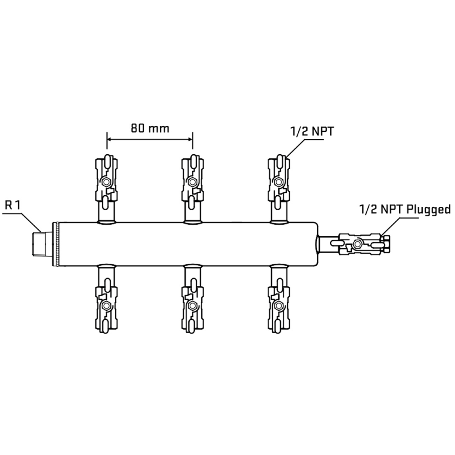 M506A010510 Manifolds Stainless Steel Double Sided