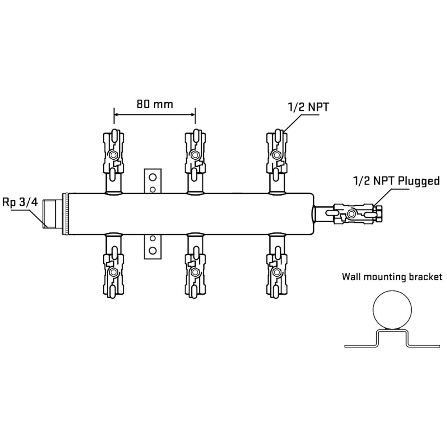 M506A010612 Manifolds Stainless Steel Double Sided