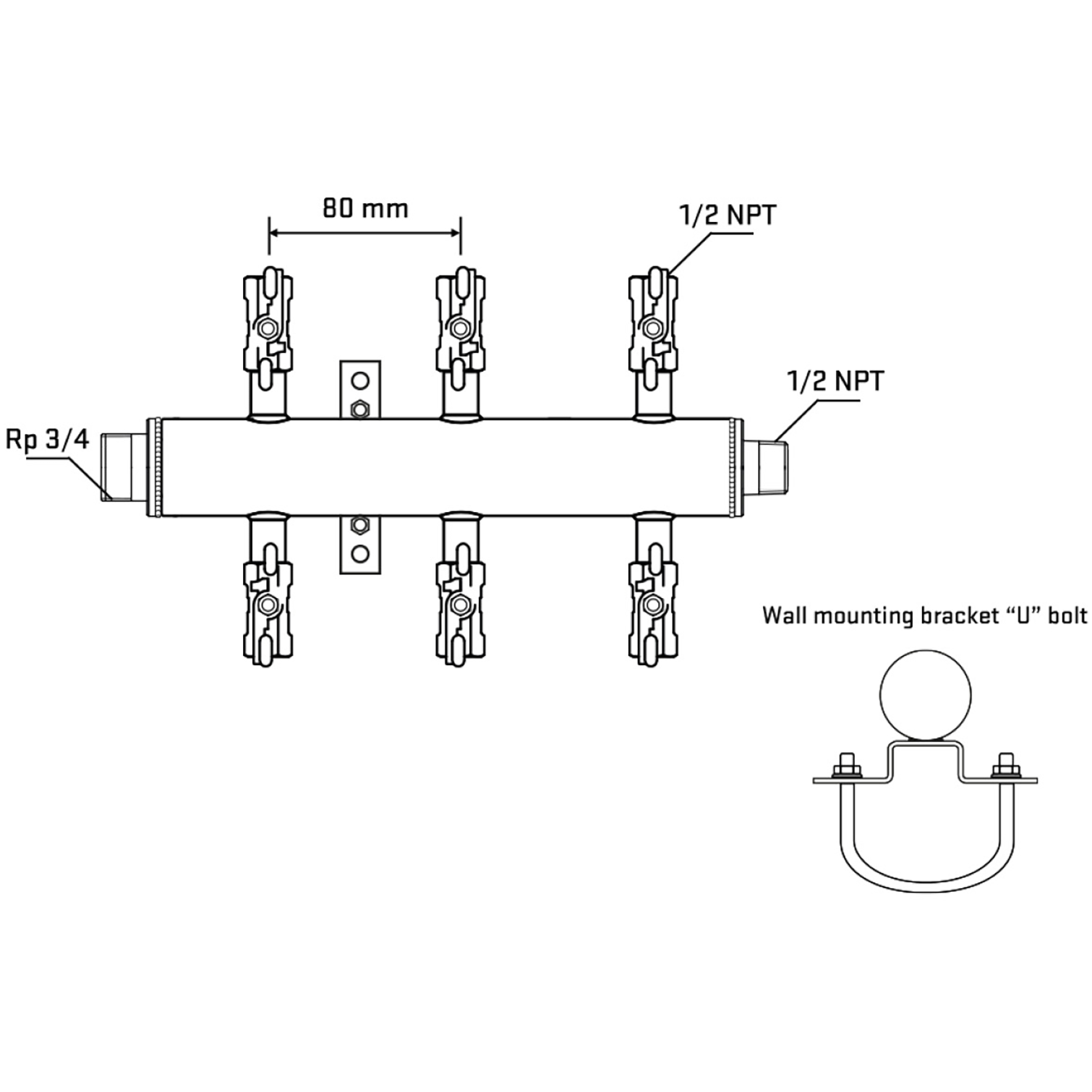 M506A010631 Manifolds Stainless Steel Double Sided