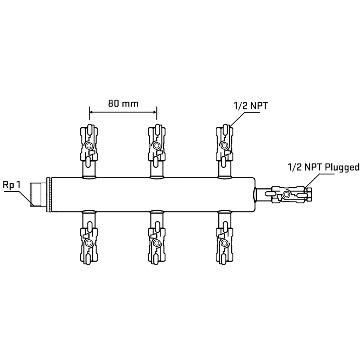 M506A010710 Manifolds Stainless Steel Double Sided