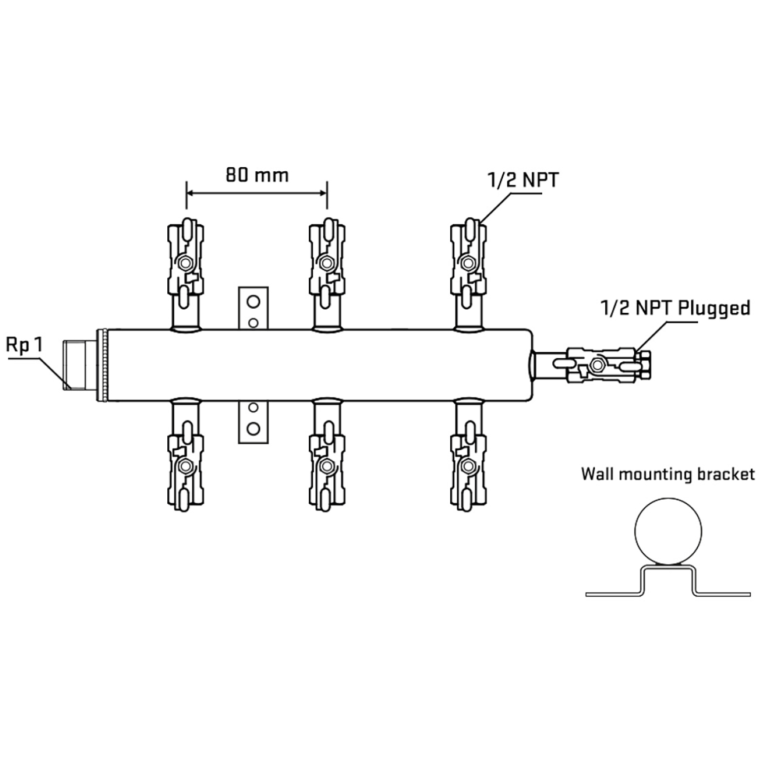 M506A010712 Manifolds Stainless Steel Double Sided