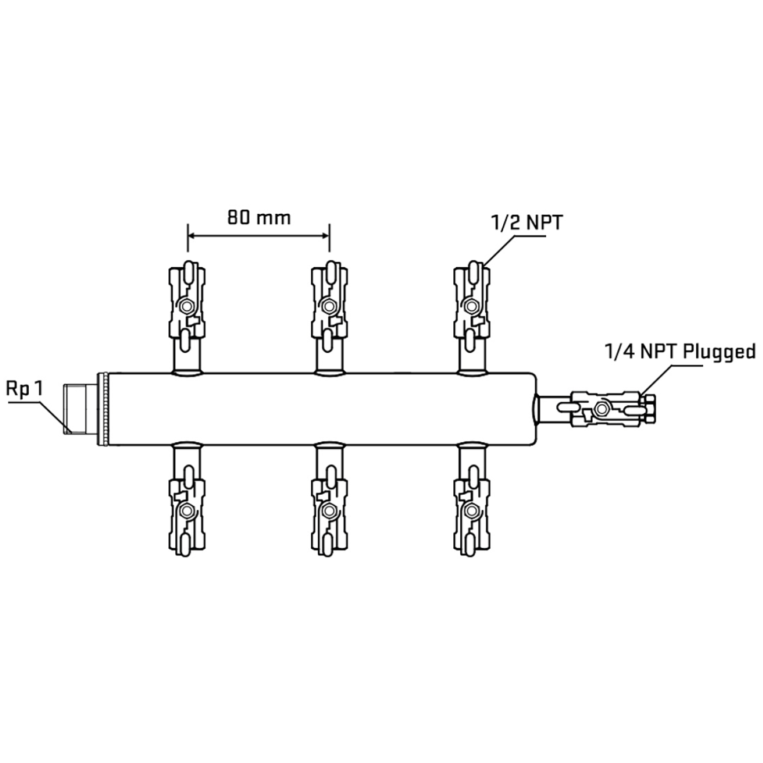 M506A010720 Manifolds Stainless Steel Double Sided