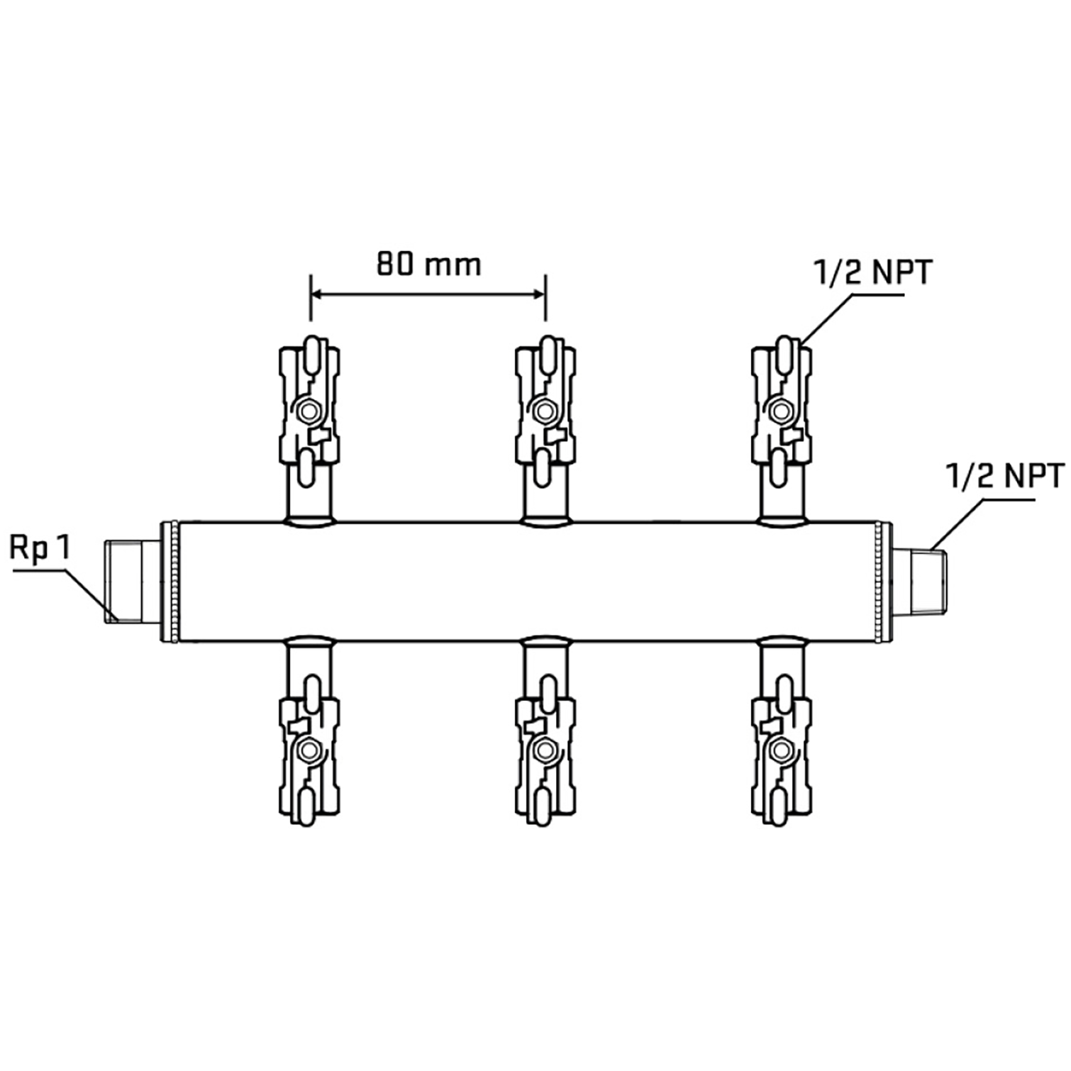 M506A010730 Manifolds Stainless Steel Double Sided