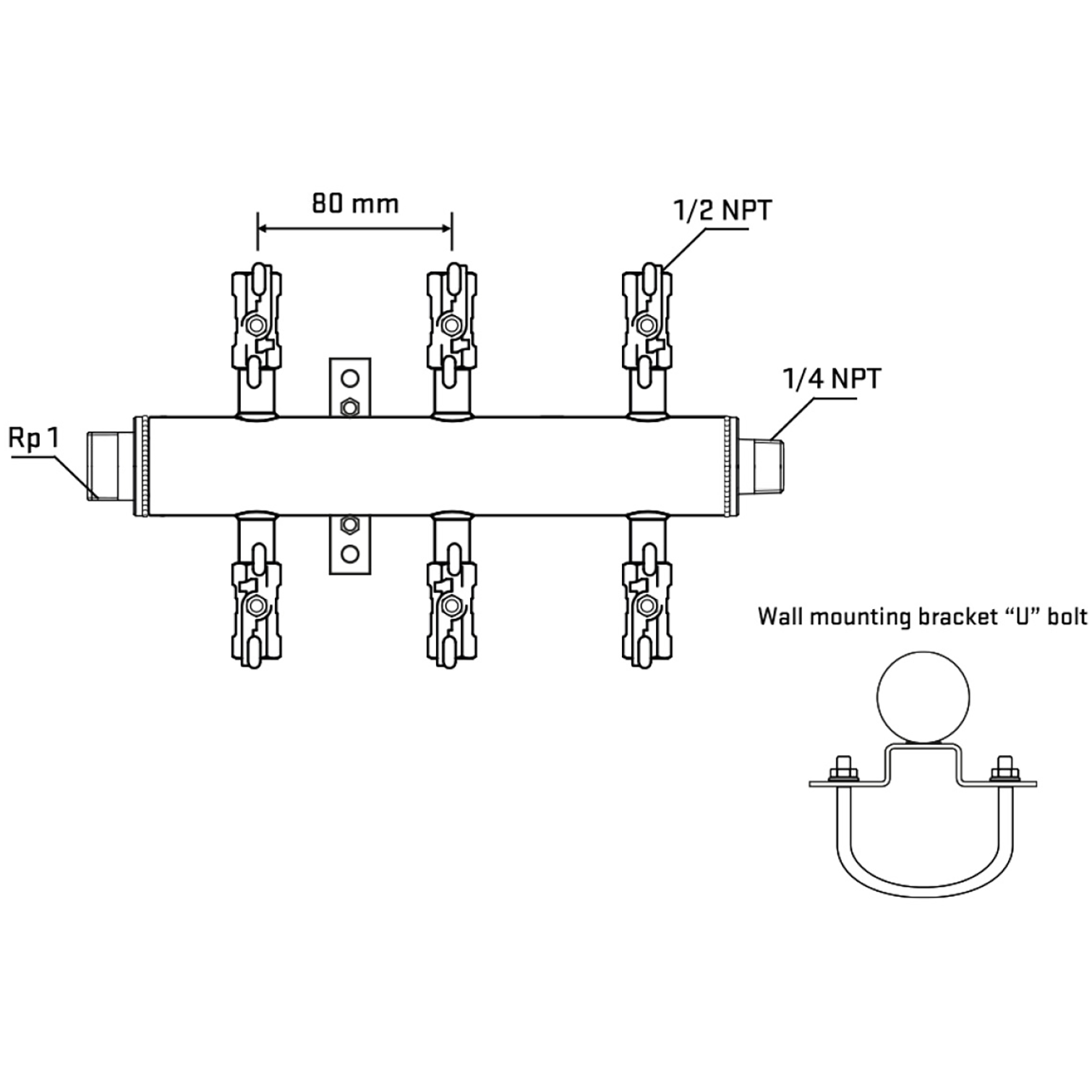 M506A010741 Manifolds Stainless Steel Double Sided