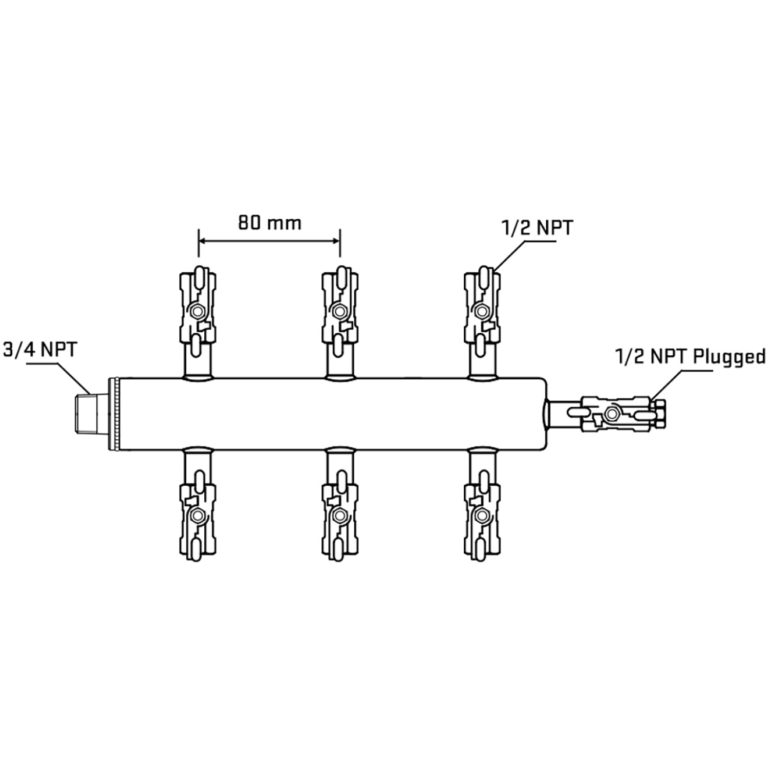 M506A010810 Manifolds Stainless Steel Double Sided