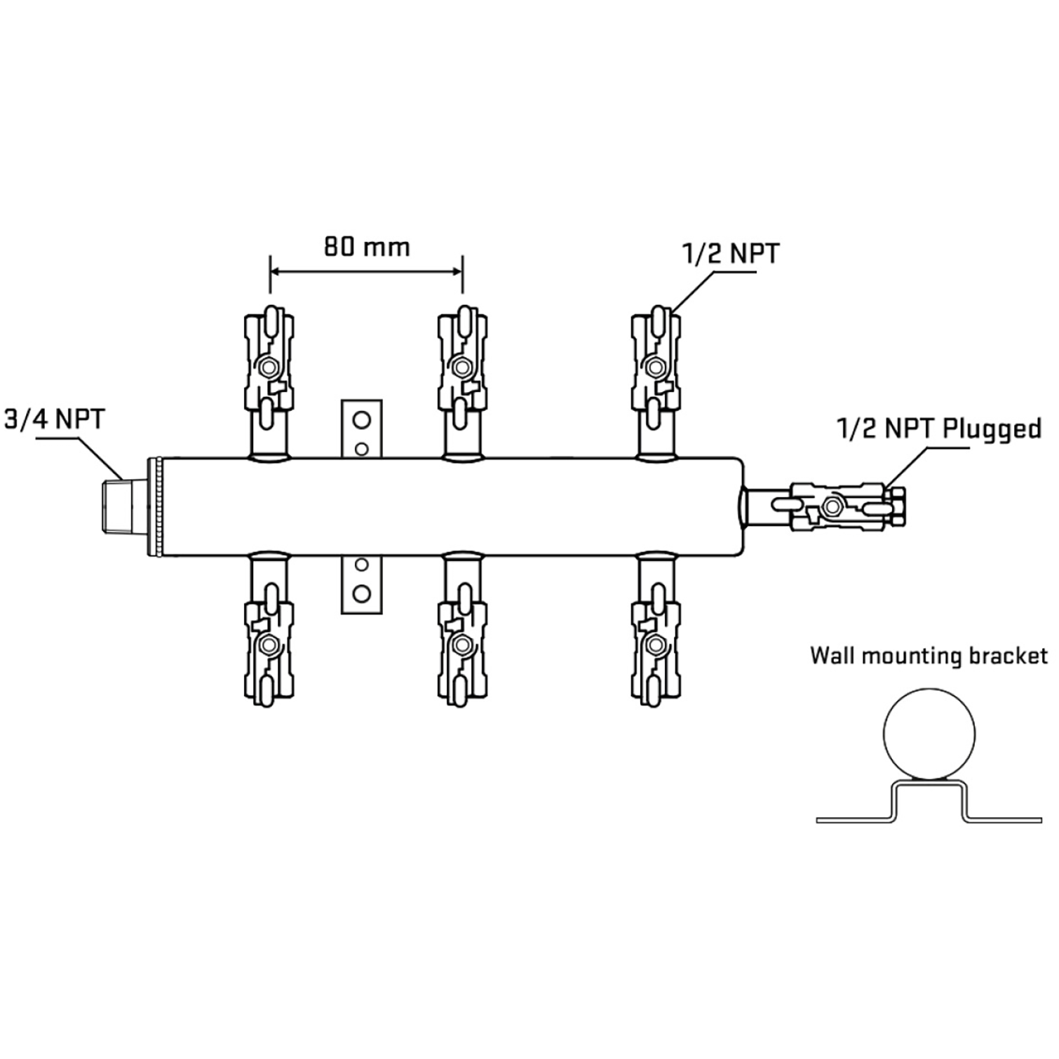 M506A010812 Manifolds Stainless Steel Double Sided