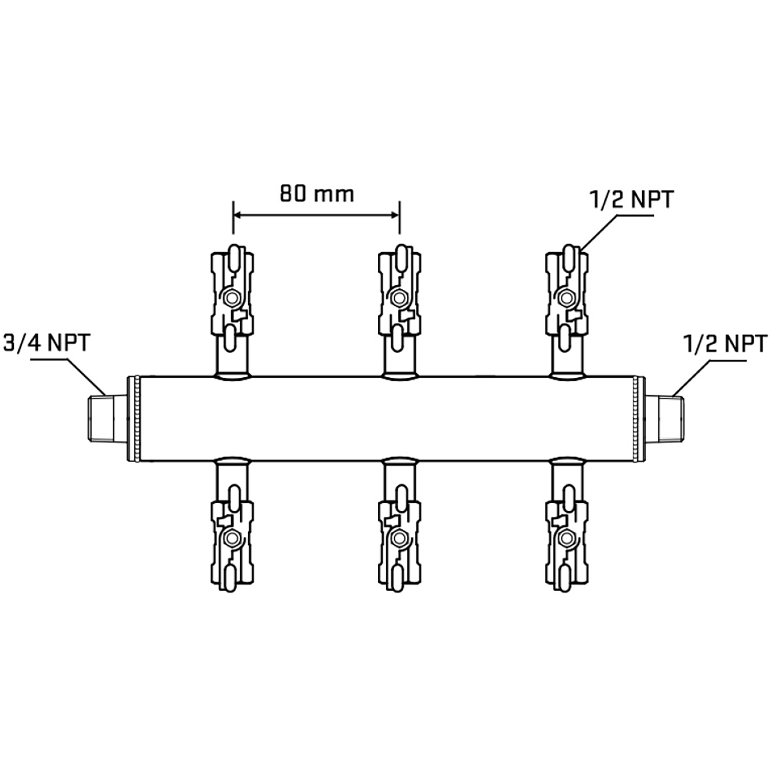 M506A010830 Manifolds Stainless Steel Double Sided