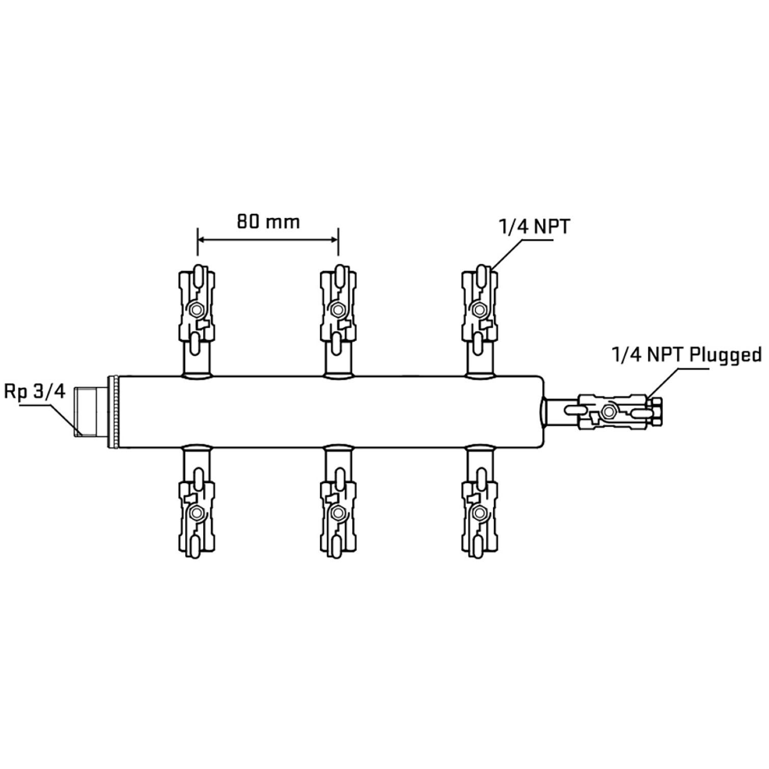 M506A020620 Manifolds Stainless Steel Double Sided