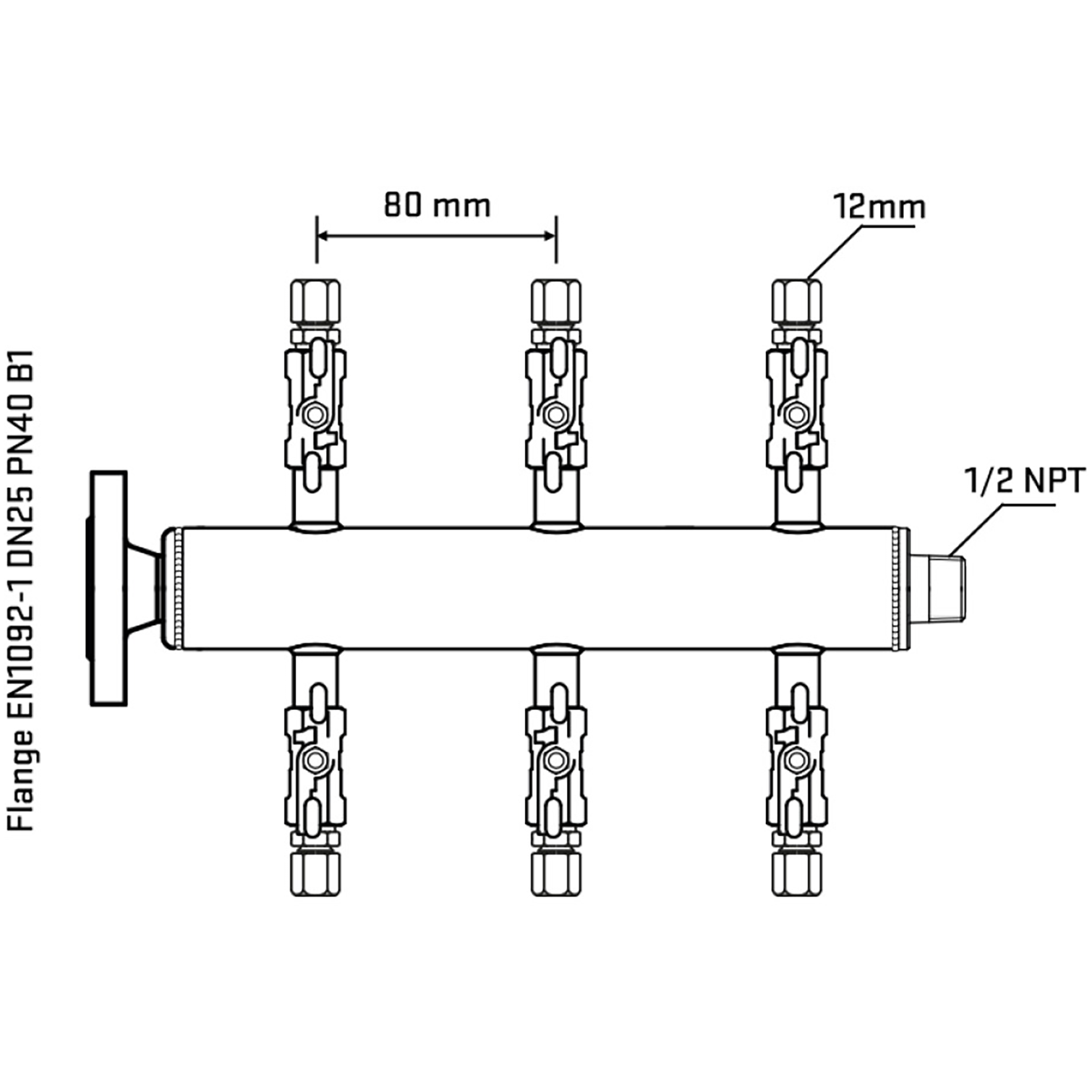 M506A030330 Manifolds Stainless Steel Double Sided