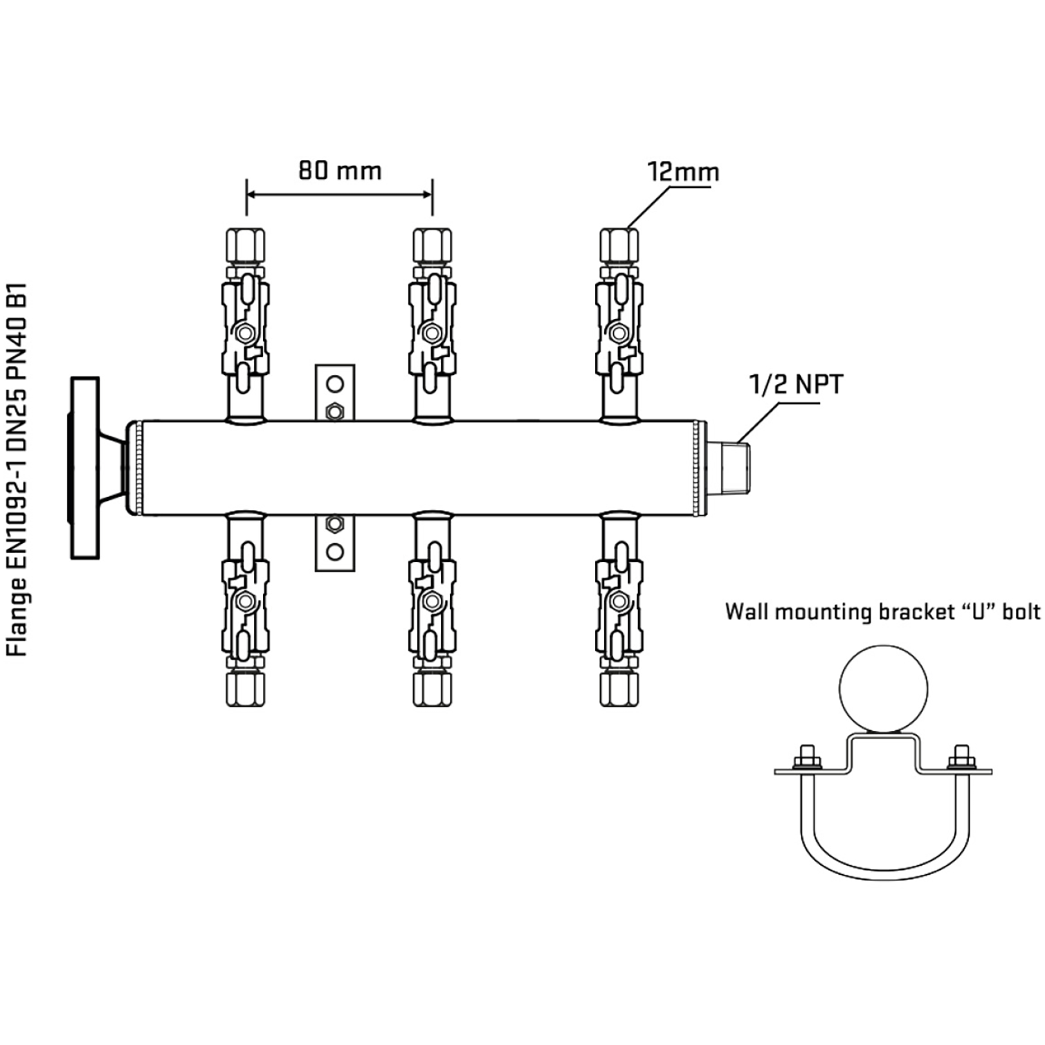 M506A030331 Manifolds Stainless Steel Double Sided
