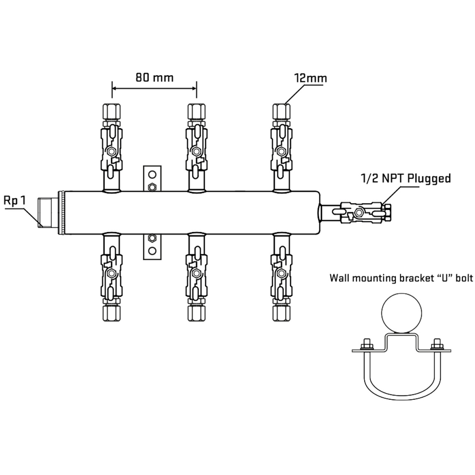 M506A030711 Manifolds Stainless Steel Double Sided