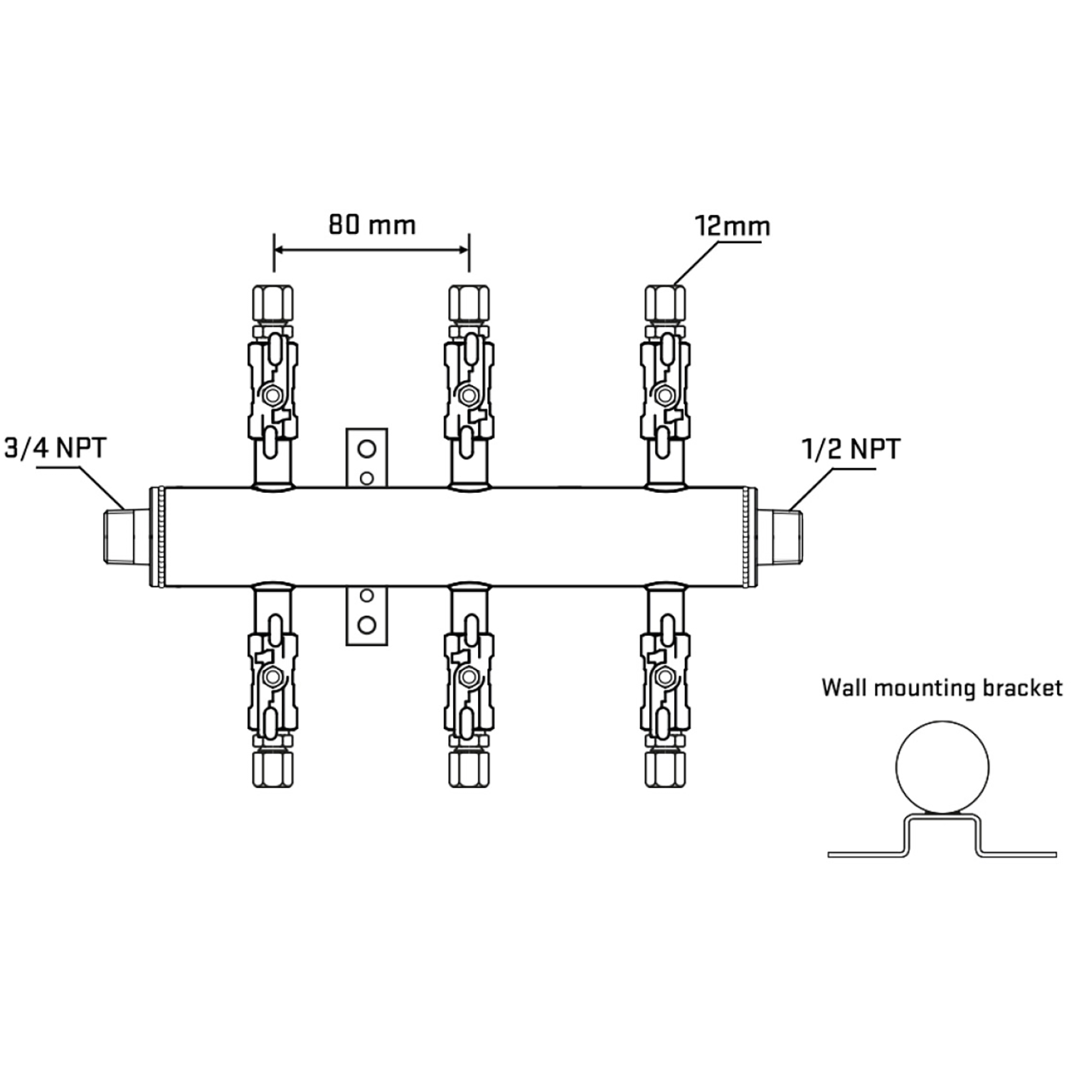 M506A030832 Manifolds Stainless Steel Double Sided