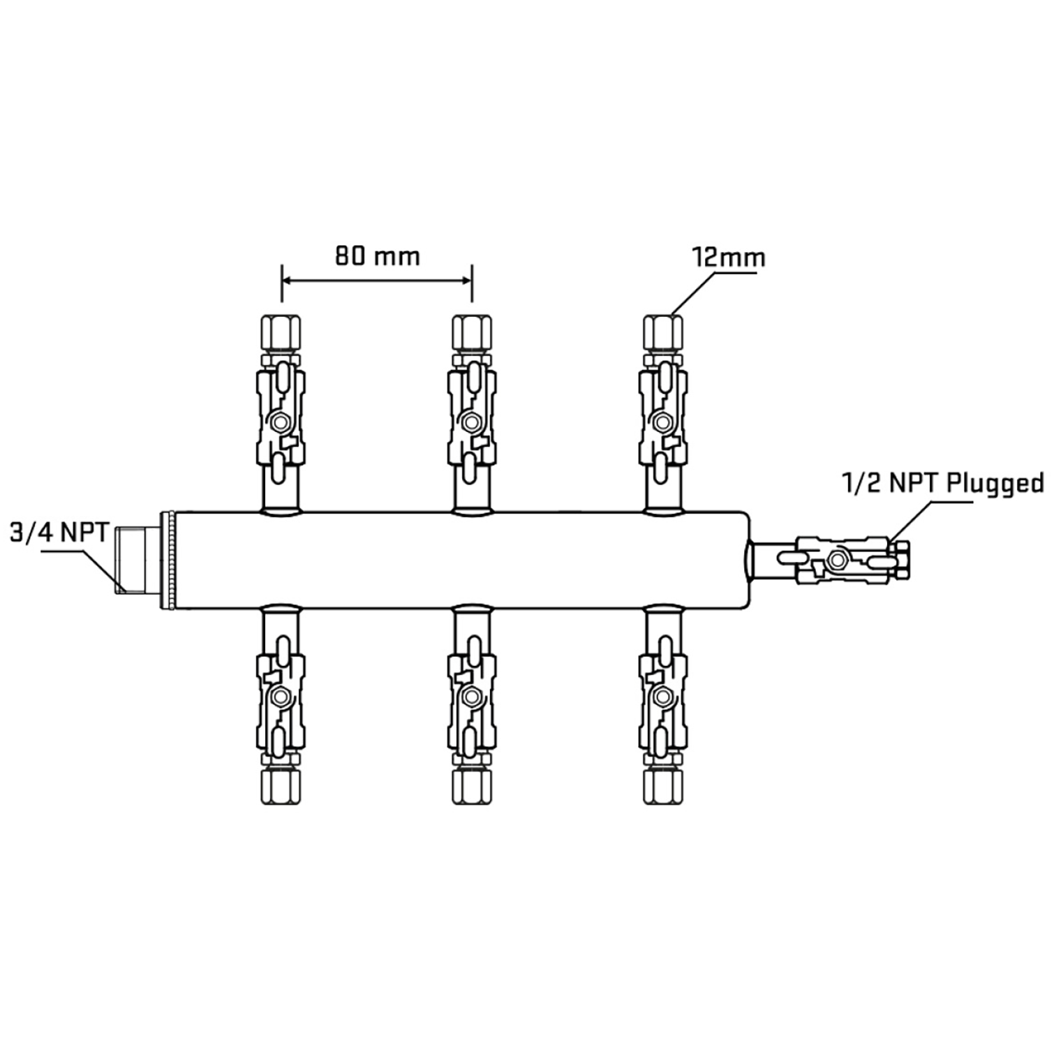 M506A031010 Manifolds Stainless Steel Double Sided