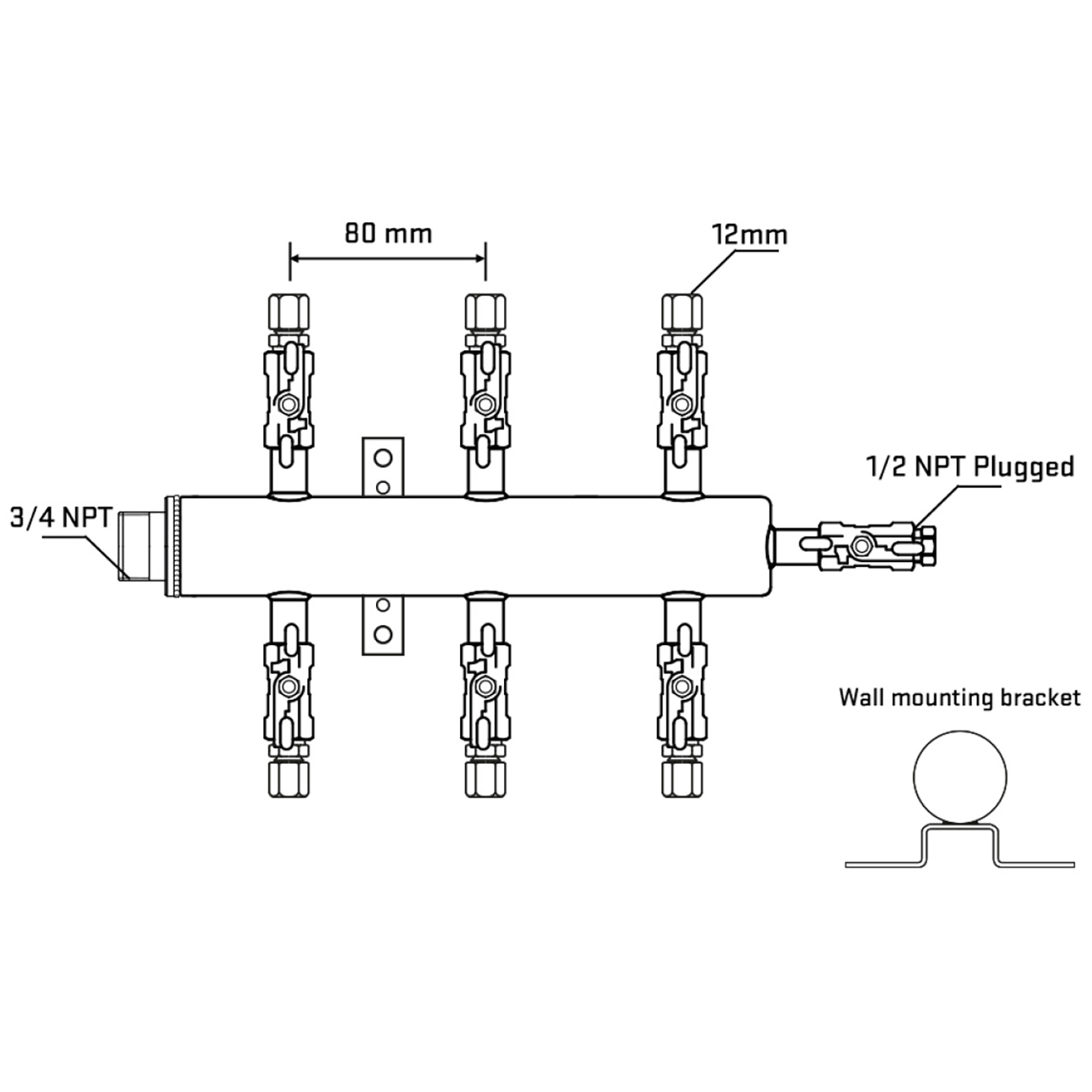 M506A031012 Manifolds Stainless Steel Double Sided