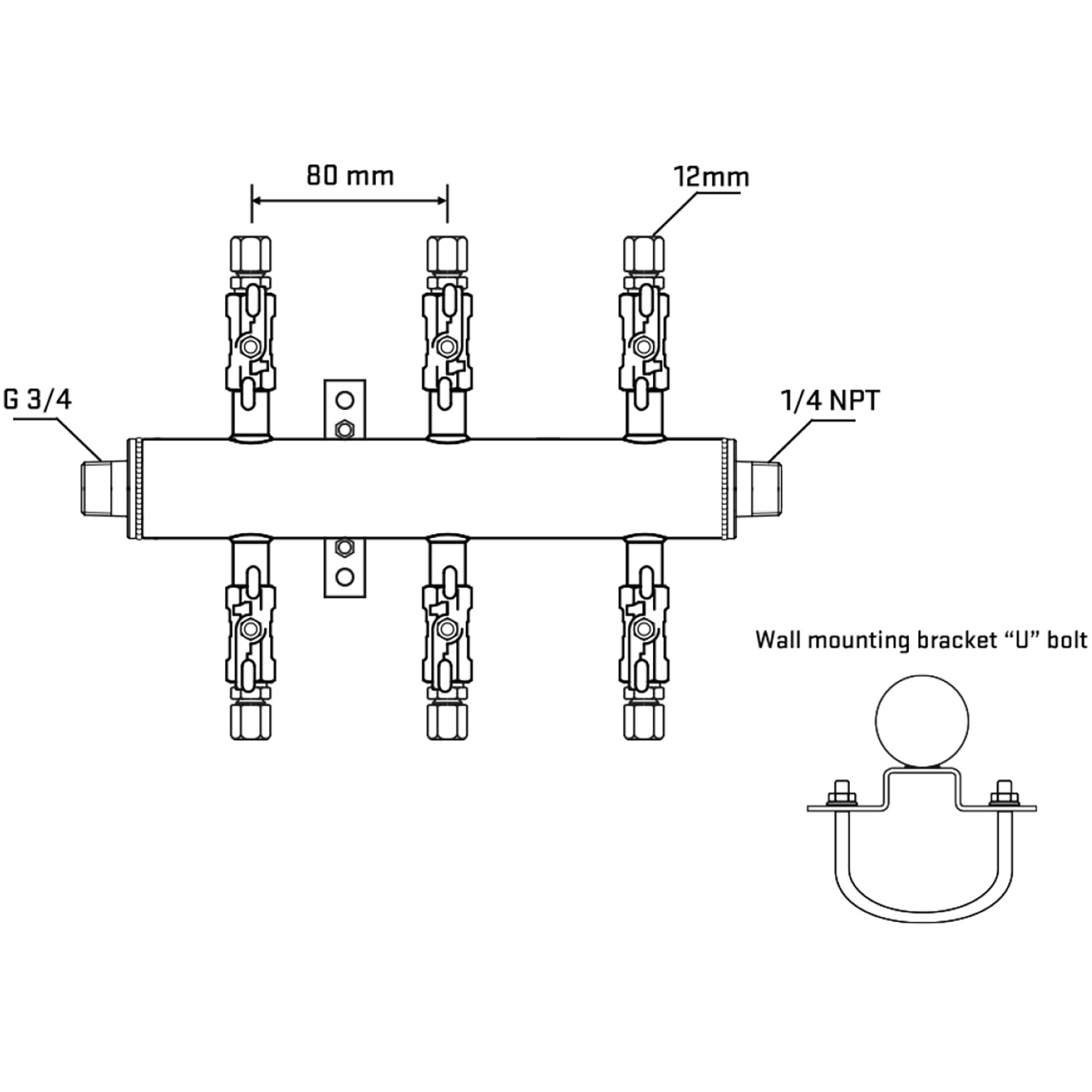 M506A040441 Manifolds Stainless Steel Double Sided