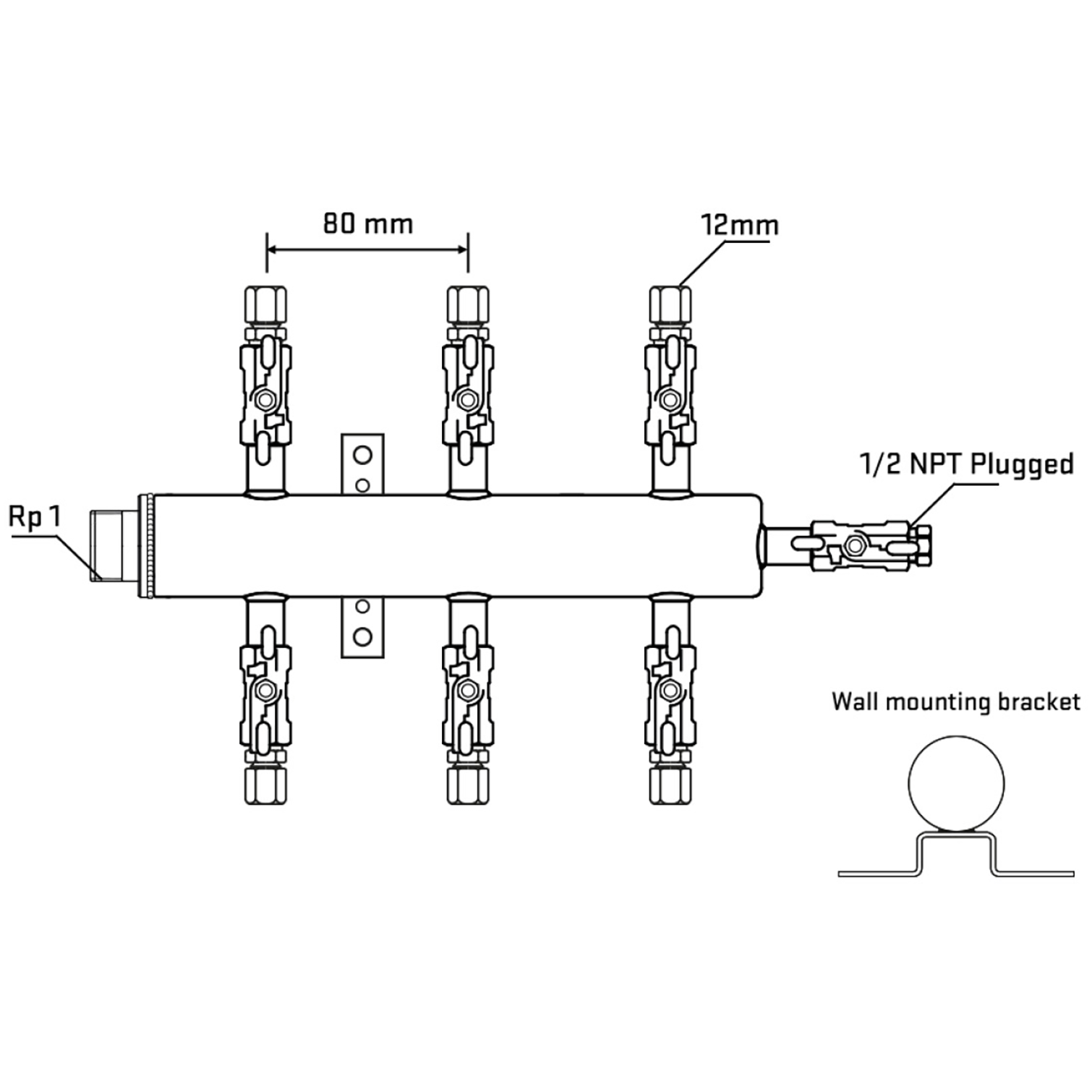 M506A040712 Manifolds Stainless Steel Double Sided