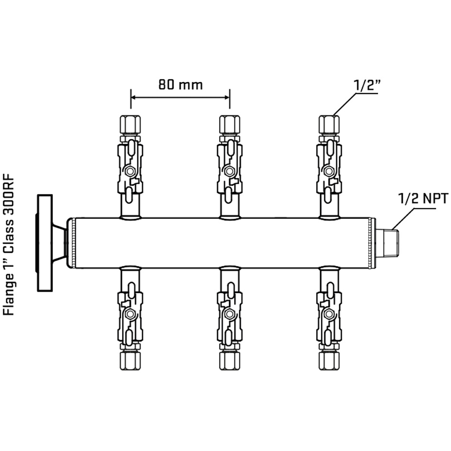 M506A050230 Manifolds Stainless Steel Double Sided