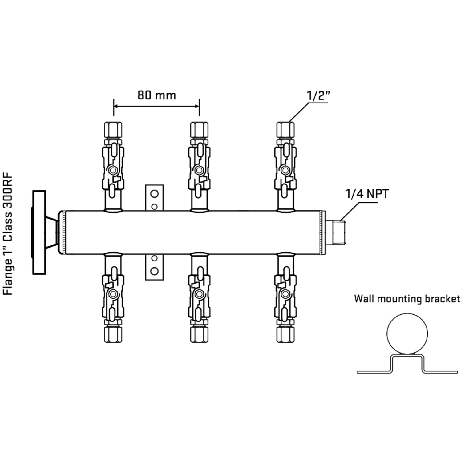 M506A050242 Manifolds Stainless Steel Double Sided