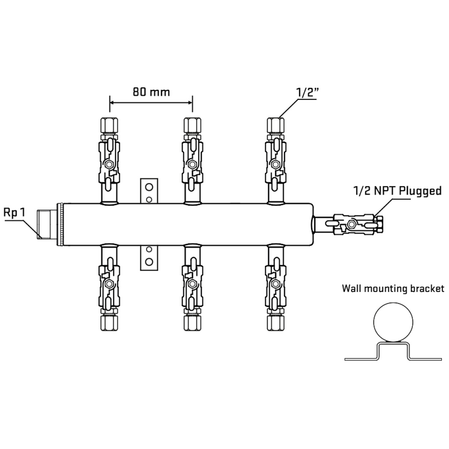 M506A050712 Manifolds Stainless Steel Double Sided