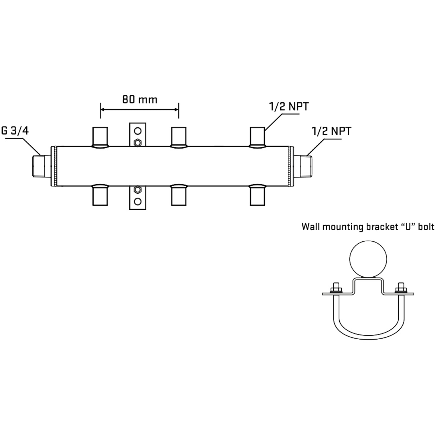 M506A060431 Manifolds Stainless Steel Double Sided