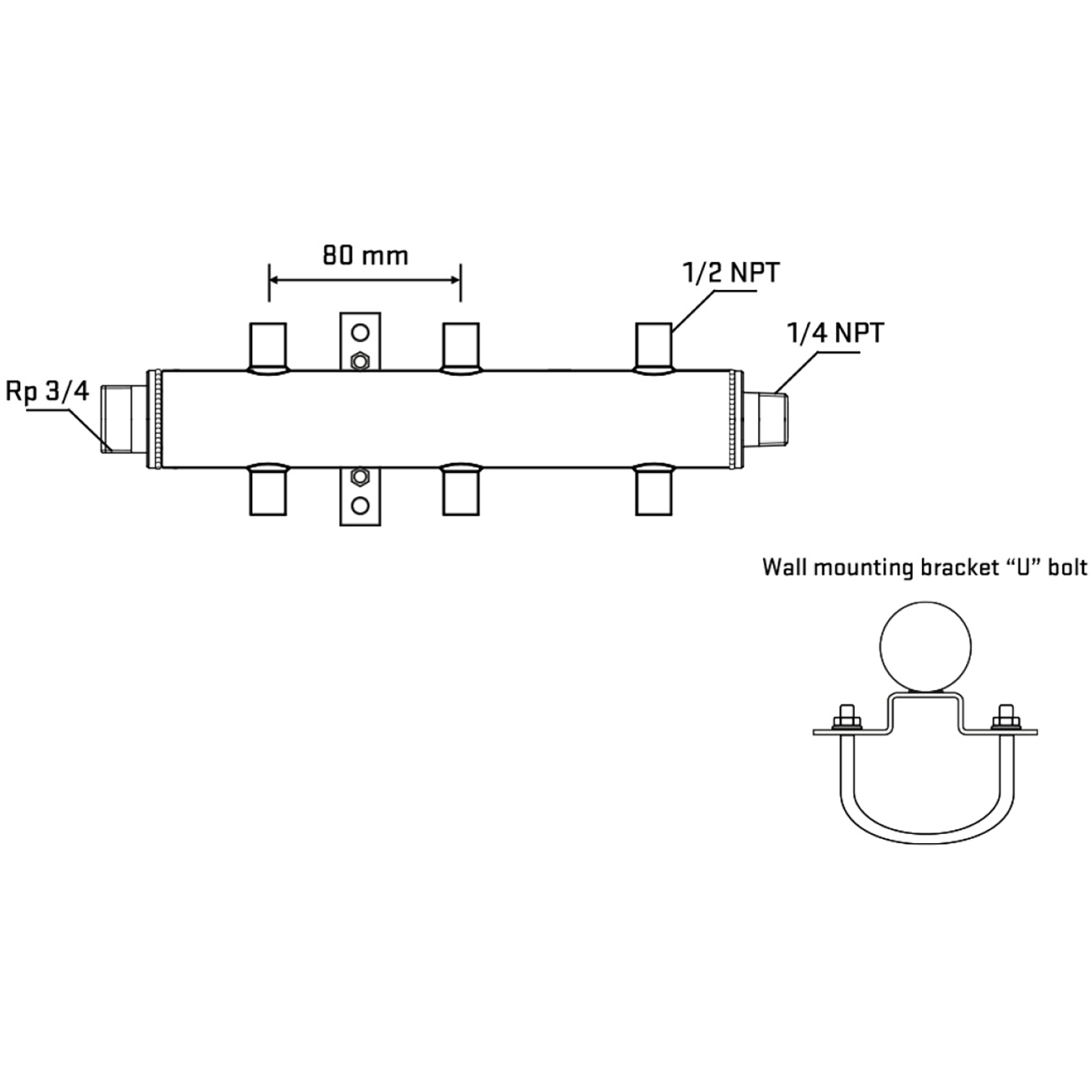 M506A060641 Manifolds Stainless Steel Double Sided