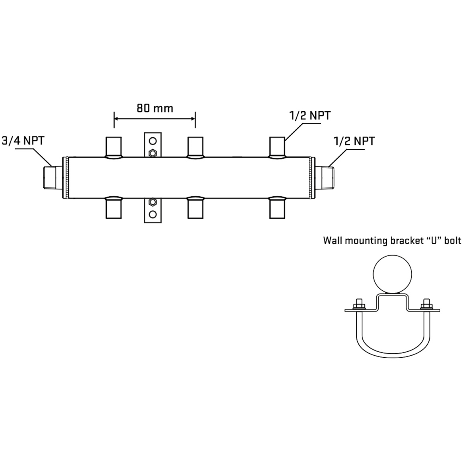 M506A060831 Manifolds Stainless Steel Double Sided