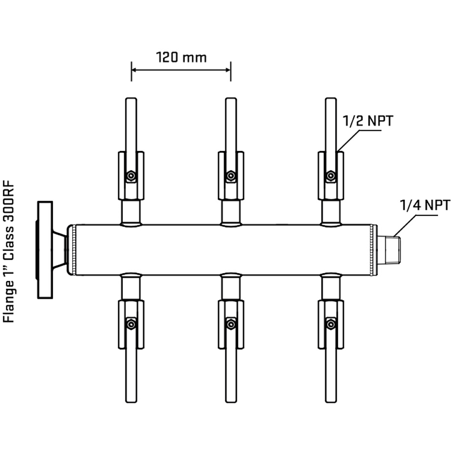 M506B080240 Manifolds Stainless Steel Double Sided