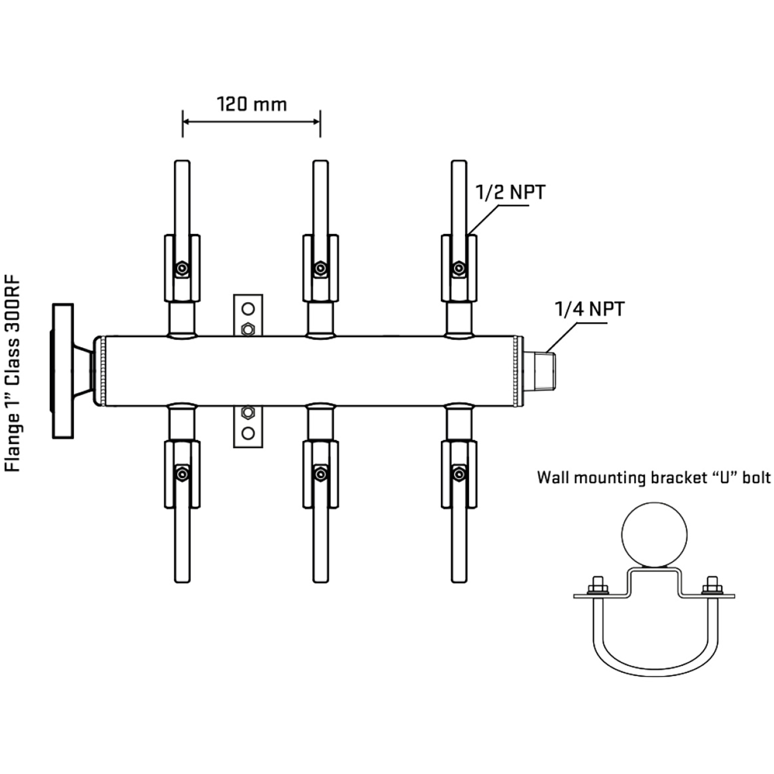 M506B080241 Manifolds Stainless Steel Double Sided