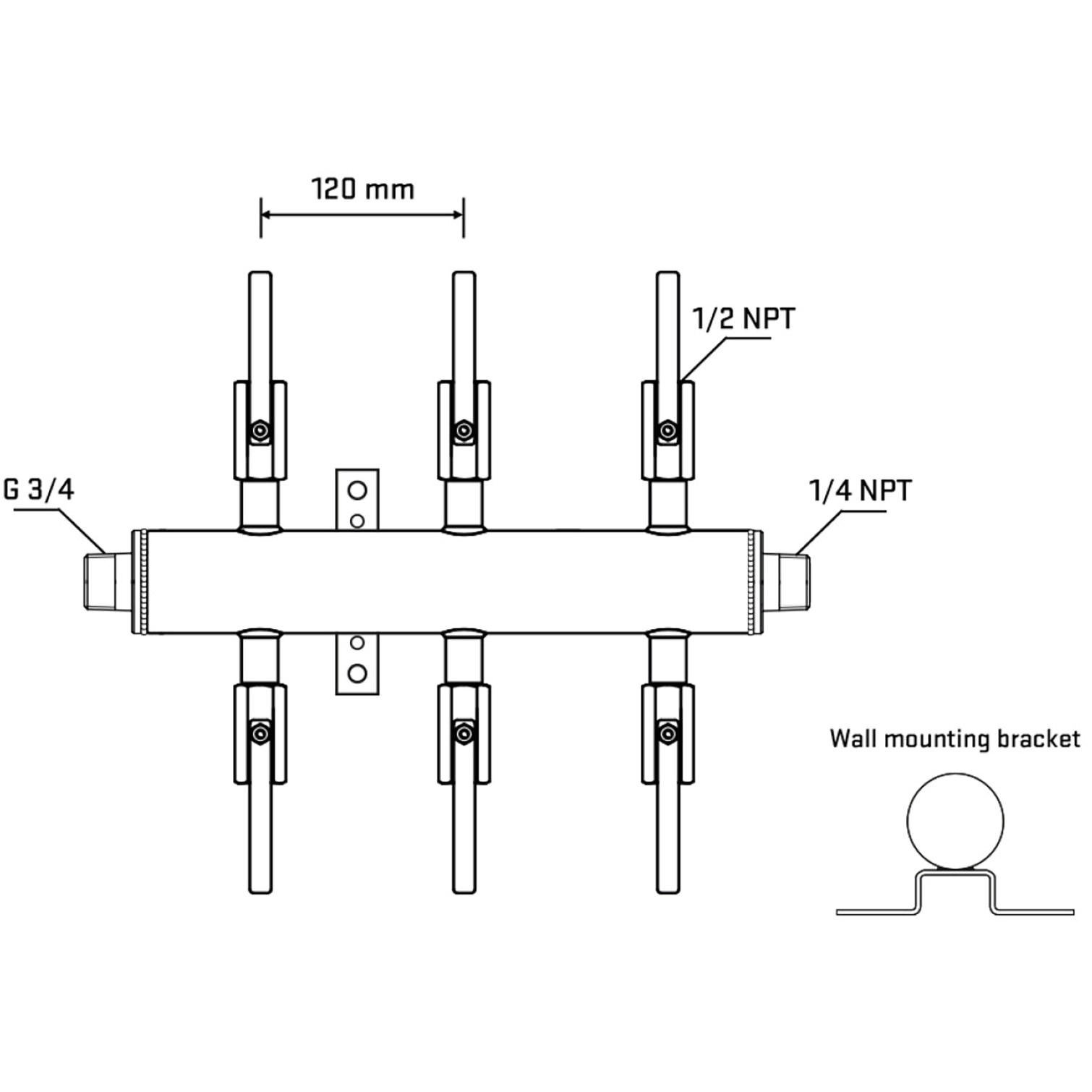 M506B080442 Manifolds Stainless Steel Double Sided