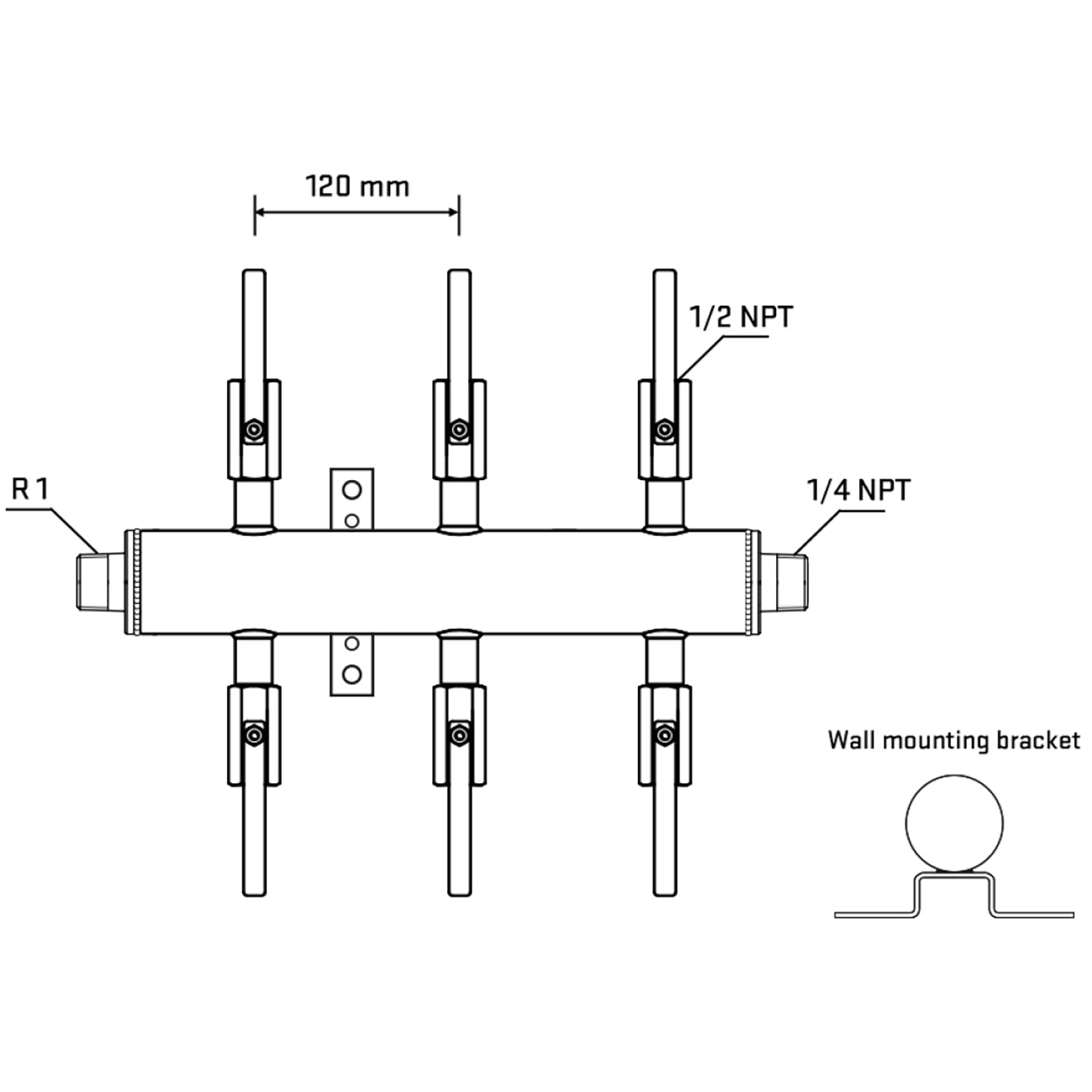 M506B080542 Manifolds Stainless Steel Double Sided