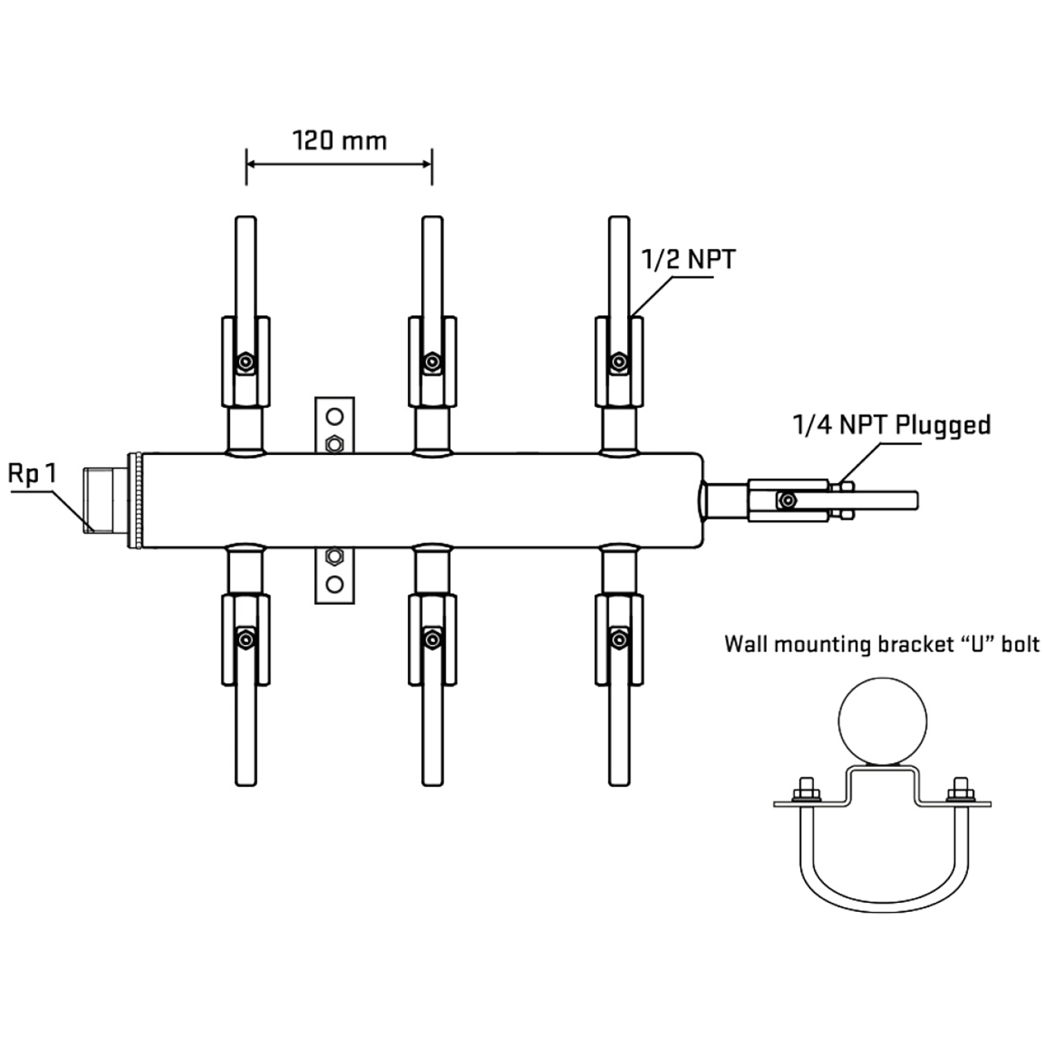 M506B080721 Manifolds Stainless Steel Double Sided