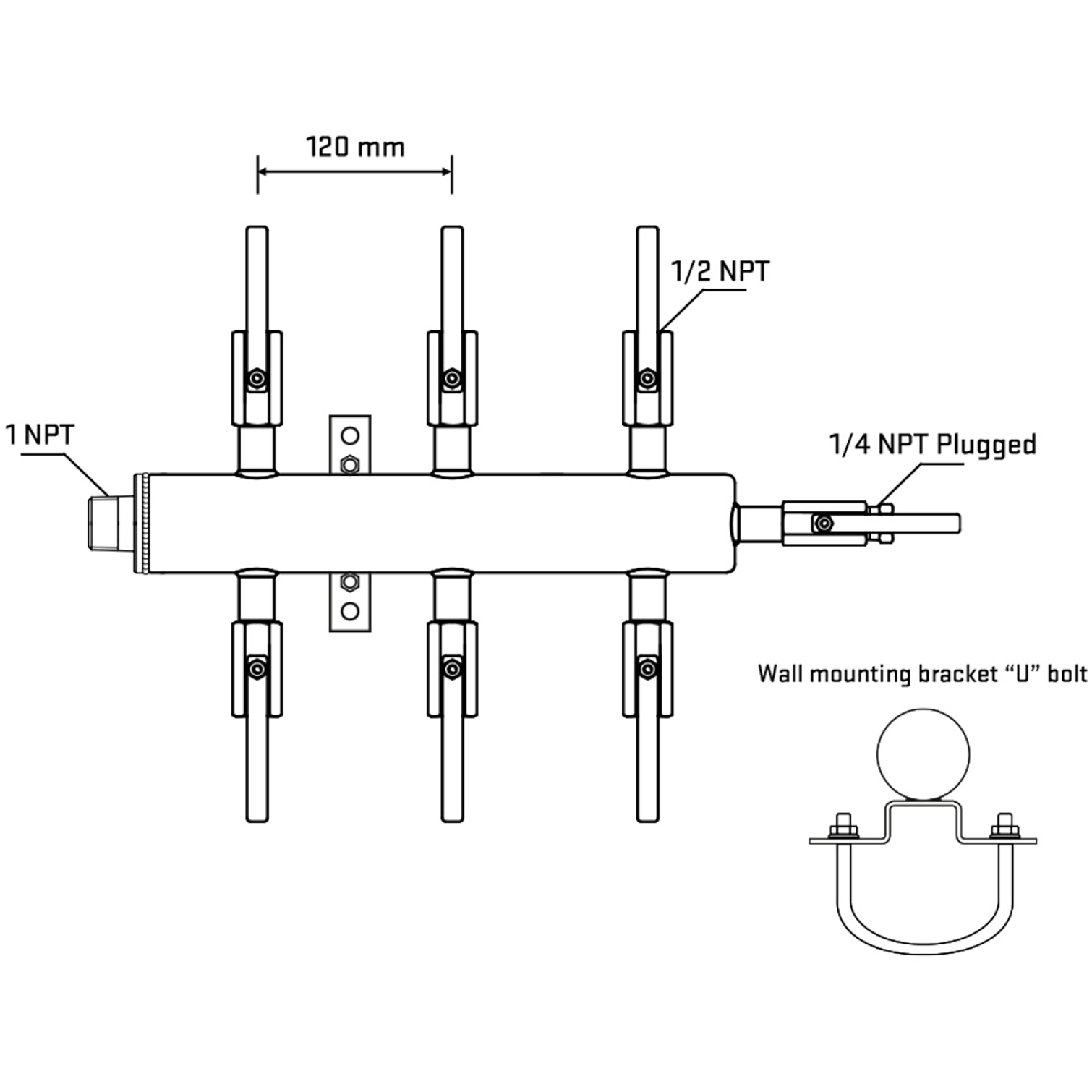 M506B080921 Manifolds Stainless Steel Double Sided