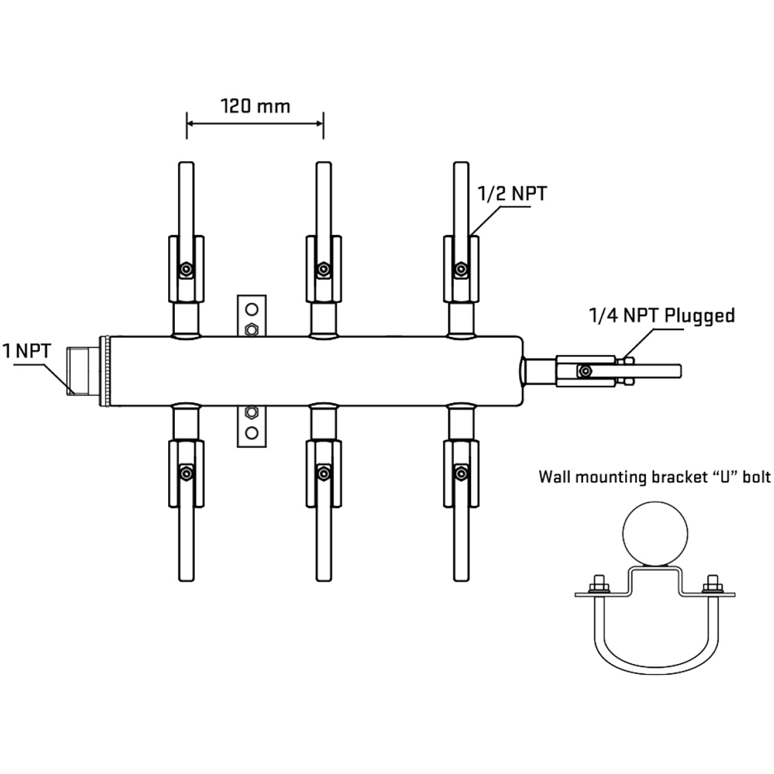M506B081121 Manifolds Stainless Steel Double Sided