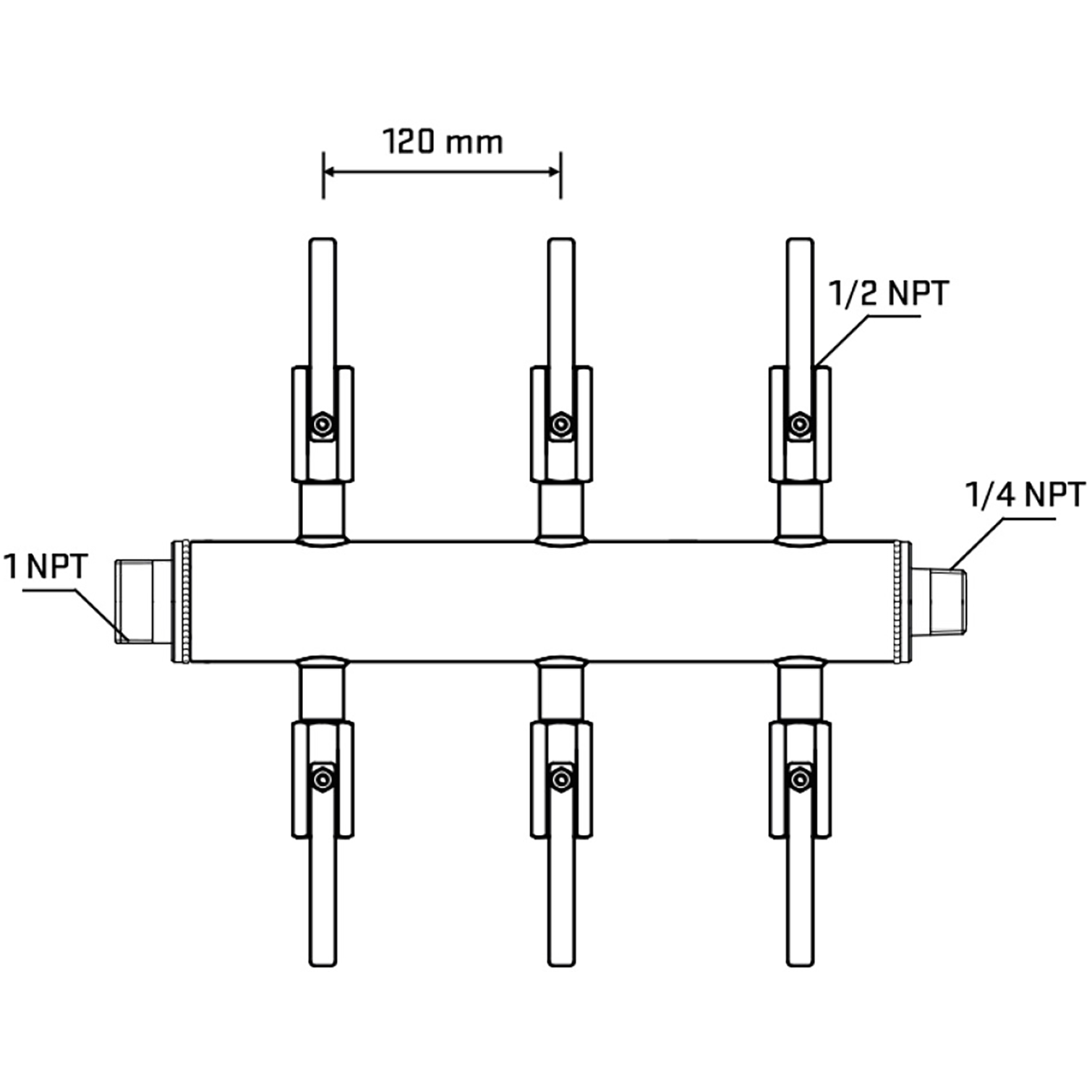 M506B081140 Manifolds Stainless Steel Double Sided