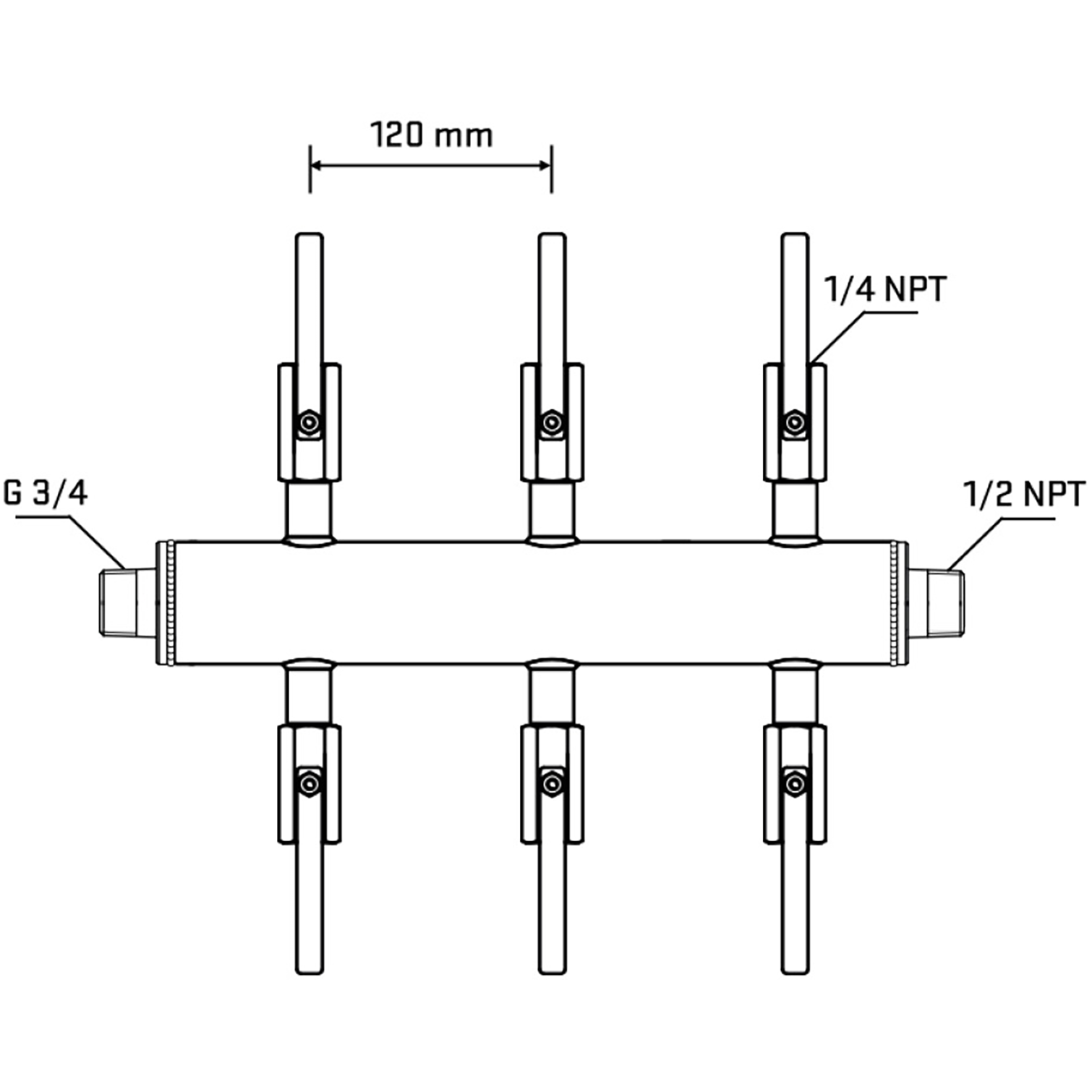 M506B090430 Manifolds Stainless Steel Double Sided